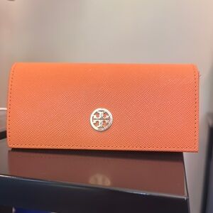 Tory Burch Orange Sunglasses Case with Gold Hardware